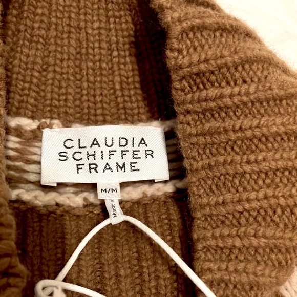 Claudia Schiffer + Frame Merino Wool Fair Isle Turtleneck Sweater NWT - Picture 11 of 15